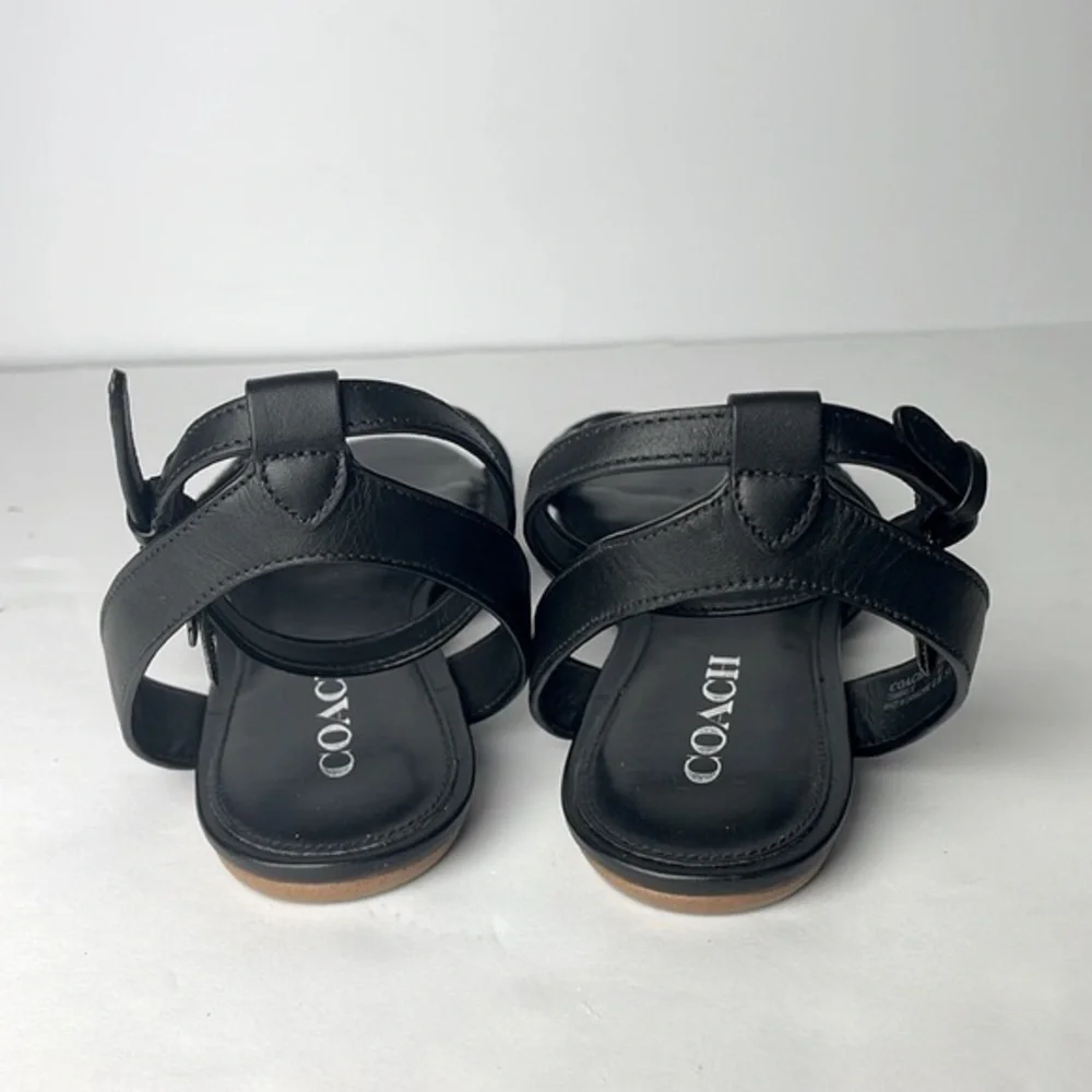 Coach Summers Black Leather Sandals 8.5 - Picture 3 of 7